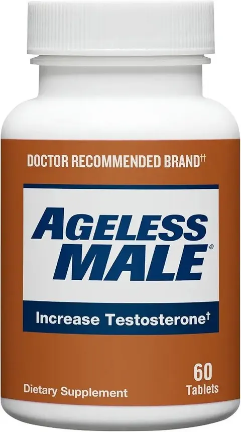 Ageless Male Max Total Testosterone Booster and Nitric Oxide for Men, 60 Count