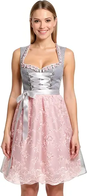 Alte Liebe Authentic Bavarian Oktoberfest Dirndl Dress for Women, Size 4-16