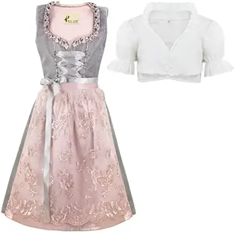 Alte Liebe Authentic Bavarian Oktoberfest Dirndl Dress for Women, Size 4-16