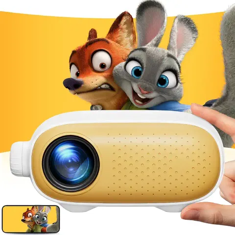 Mini Projector, 4K 1080P Support, 180° Rotatable