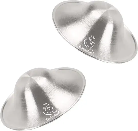 Boboduck Silver Nursing Cups, X-L, 999 Silver Nipple Shields