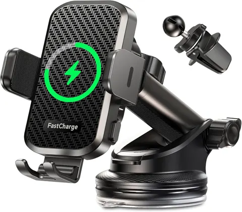 Wireless Car Charger Phone Holder, 15W, Dashboard