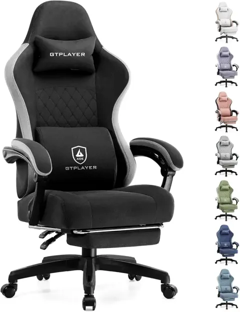 Ergonomic Computer Chair with Pocket Spring Cushion, Black
