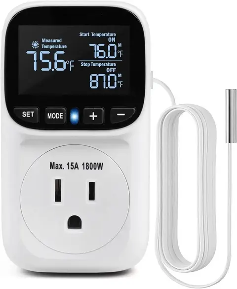 CoolBot Attic Fan Thermostat Control, 40-108°F, 8.3A 1000W, ETL