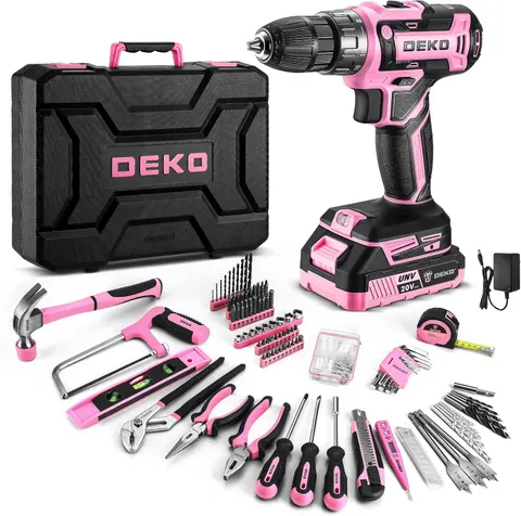 Tool Kit with 8V Cordless Drill, Tool Box, 126 Piece