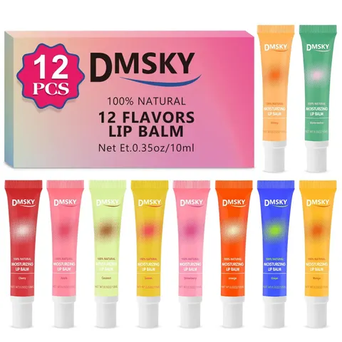 36 Pack Lip Balm, Natural Lip Balm Bulk with Vitamin E and Coconut Oil, Moisturizing Lip Balm