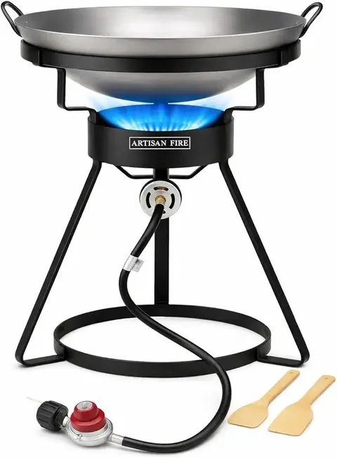 Eastman Outdoors The Wok Block 12 in. Single Propane Burner with Built-in Wok Ring