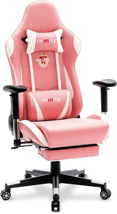 Massage Racing Style Gaming Chair with Footrest, Black