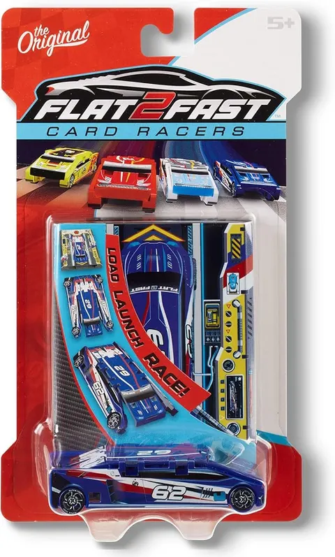 Blue 62 Card Racer | Load, Launch, Race - Pocket-Sized Racecar
