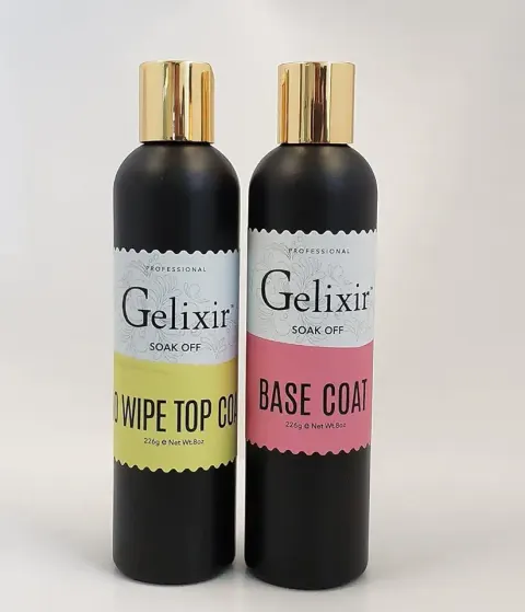 GELIXIR Soak Off Gel Base and Top Coat No Wipe Refill, 8 oz