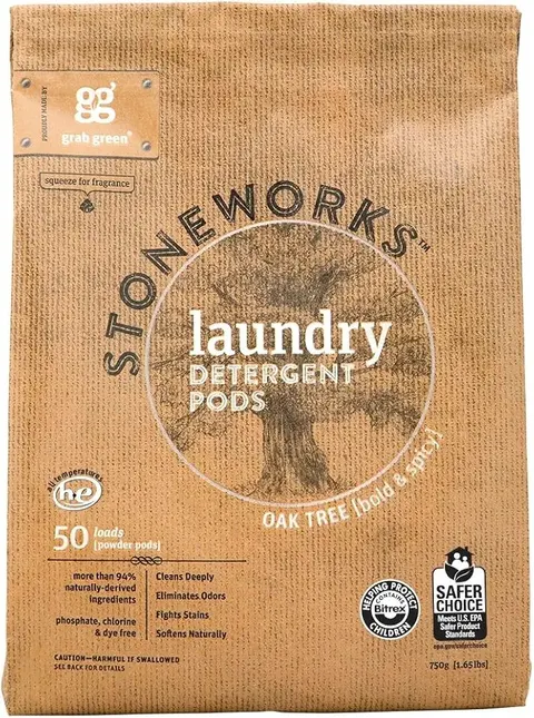 Grab Green Natural Dishwasher Detergent Pods, Free & Clear, 60 Count