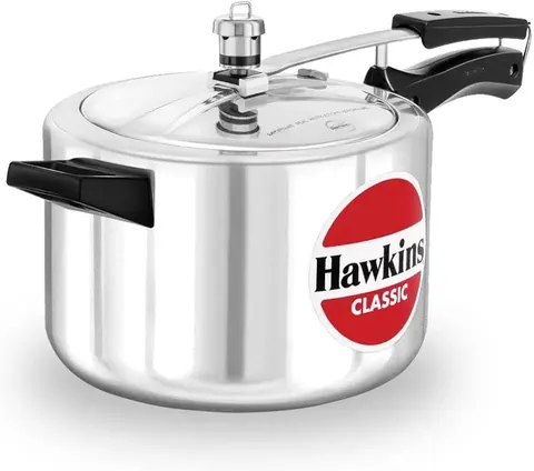 Hawkins Classic 5 Litre Aluminium Pressure Cooker, Inner Lid, Silver (CL50)