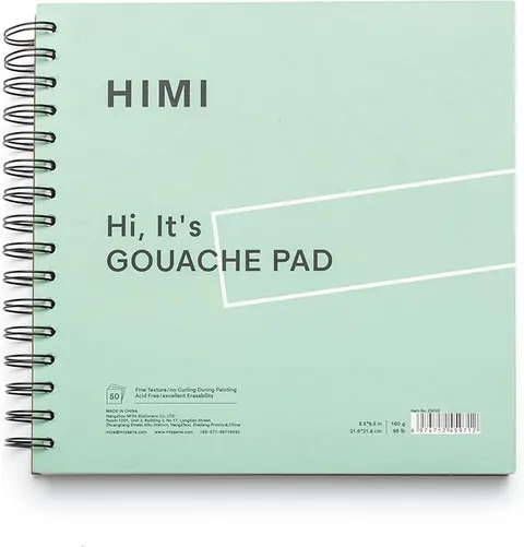 HIMI Gouache Pad 8.5 x 8.5 in. (98 lb / 160 g), 50 Sheets