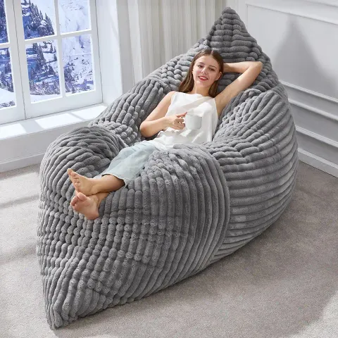 Hobestluk 96 in. Modular Sectional Sofa, L-Shape, Grey Stripe