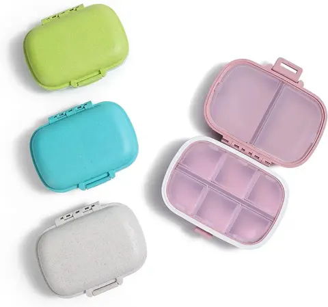 HOLII Travel Pill Organizer, 8 Compartments, Purple