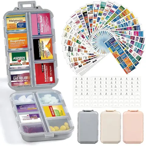 HOLII Travel Pill Organizer, 8 Compartments, Purple