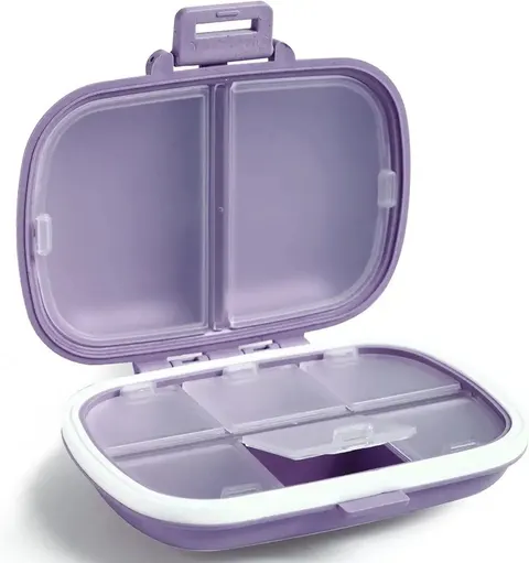 HOLII Travel Pill Organizer, 8 Compartments, Purple