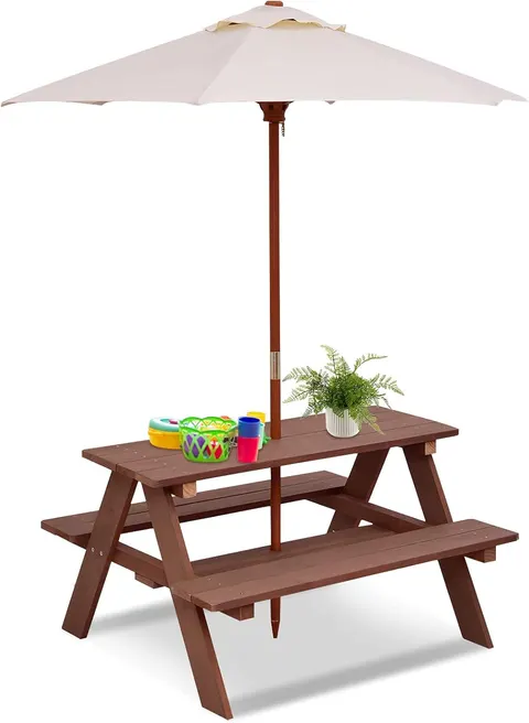 Baby High Chair, 6-in-1 Convertible Wooden Highchair for Babies and Toddlers/Table Set/Toddler Chair with Safety Harness, 4-Position Removable Feeding Tray (Black)