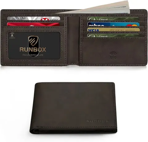Hornbull Slim Leather Bifold Wallet for Men, RFID Blocking