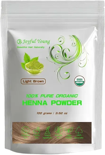 Joyful Young 100% Organic Henna Hair Color, Light Brown