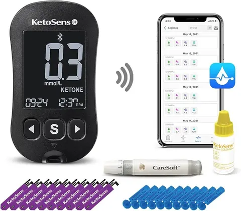 KetoSens Blood Ketone Meter Starter Kit with 10 Test Strips