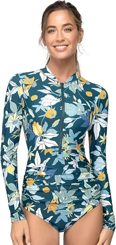 MOTT50 Women's Long Sleeve Rash Guard Swim Shirt, UPF 50