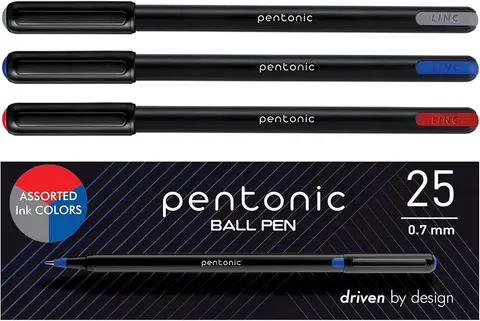 Pentonic Ballpoint Pens, 10 Count, Frosted Pale Blue Barrel, Blue Ink, 0.7 mm