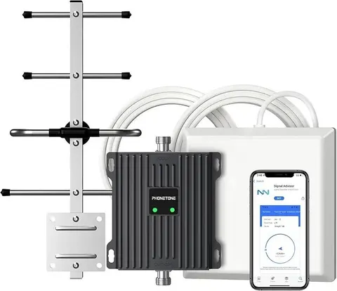 Phonetone Cell Phone Signal Booster for Verizon and AT&T, Up to 4,500 sq ft