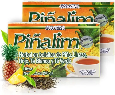 GN + VIDA Pinalim Tea, Pineapple with Red Tea, White Tea and Senna Leaf, 30 Tea Bags