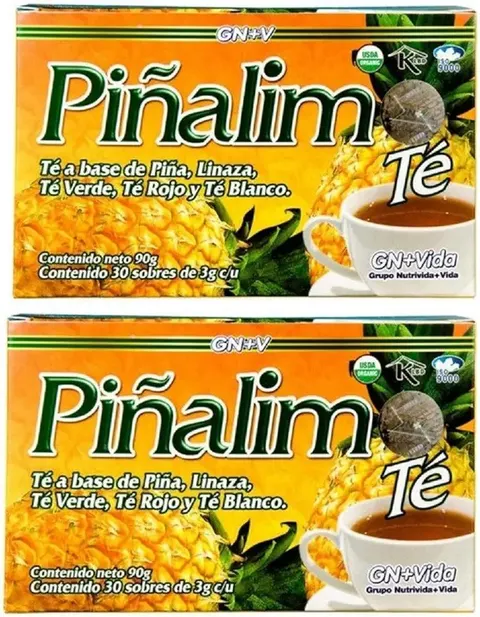 GN + VIDA Pinalim Tea, Pineapple with Red Tea, White Tea and Senna Leaf, 30 Tea Bags