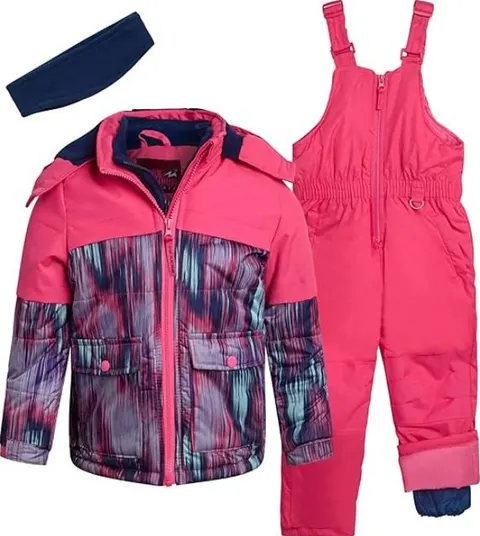 Pink Platinum Girls' Foil Heart Puffer Jacket