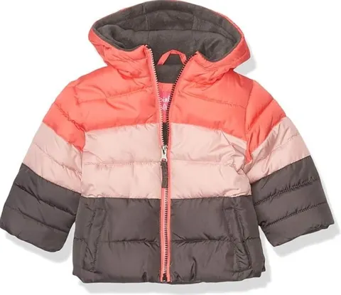 Pink Platinum Girls' Foil Heart Puffer Jacket