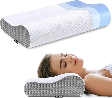 POLOVO Cervical Neck Pillow for Pain Relief, Contour Memory Foam Cooling Pillow