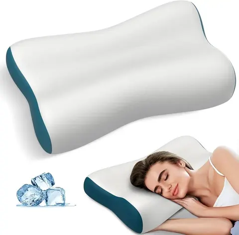 POLOVO Cervical Neck Pillow for Pain Relief, Contour Memory Foam Cooling Pillow