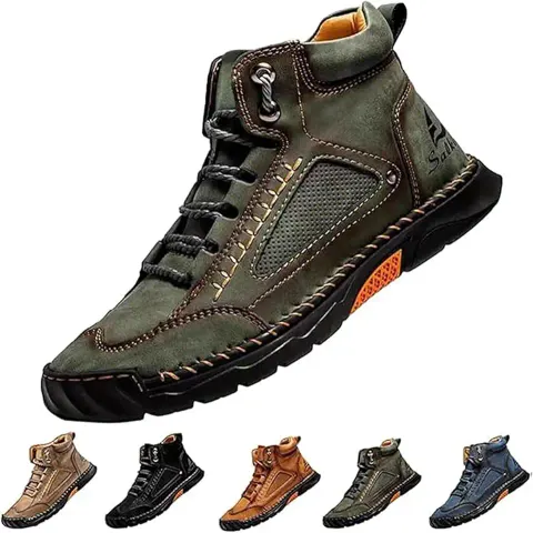 Salkin Men's Handmade Leather Boots, Waterproof, Wide, with Arch Support