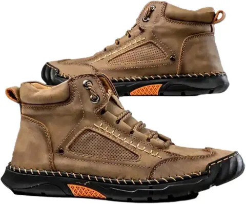 Salkin Men's Handmade Leather Boots, Waterproof, Wide, with Arch Support