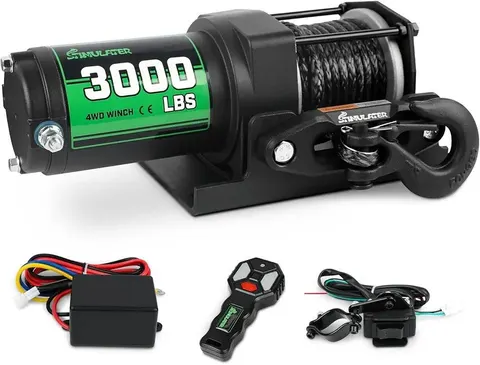 STIMULATER 3000lb ATV Winch, 12V Electric Winch with Steel Cable and Wireless Remote