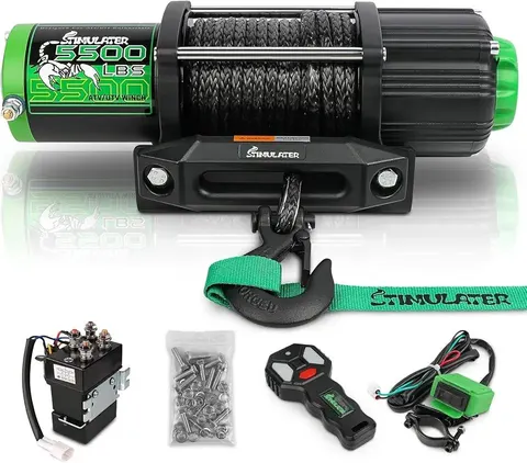 STIMULATER 3000lb ATV Winch, 12V Electric Winch with Steel Cable and Wireless Remote