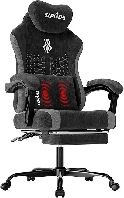 SUKIDA Ergonomic Gaming Computer Chair with Massage Lumbar Support