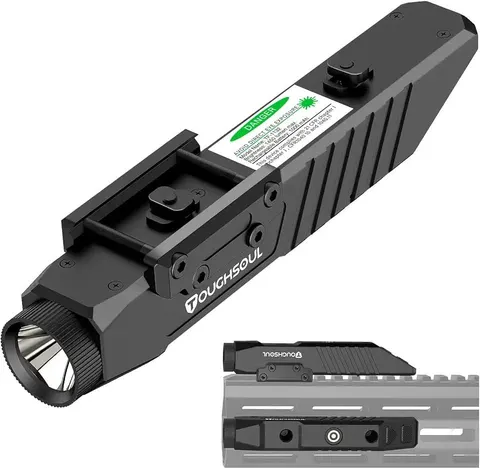 Toughsoul Tactical Flashlight 1450 Lumen, Picatinny and MLOK Mounted, with Strobe