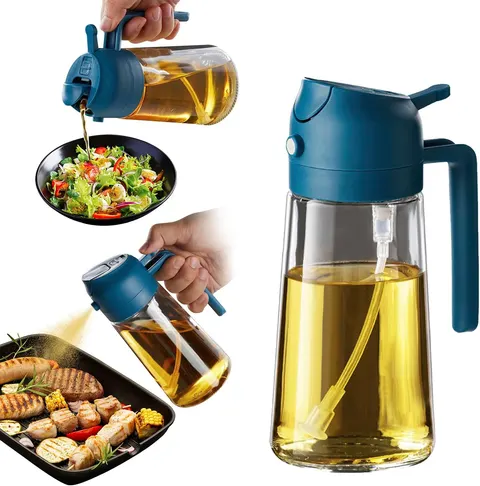 16oz Oil Dispenser Bottle with Sprayer - 2-in-1 Olive Oil Dispenser and Sprayer