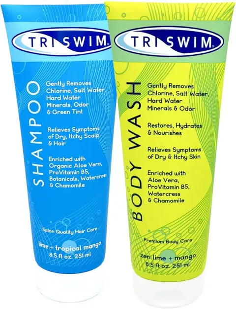 TRISWIM Chlorine Removal Body Wash & Swim Shampoo Set, 8.5 fl oz Each