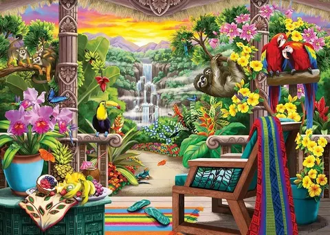 Wonder Forge Cats in The Blue Room 1000 Piece Jigsaw Puzzle