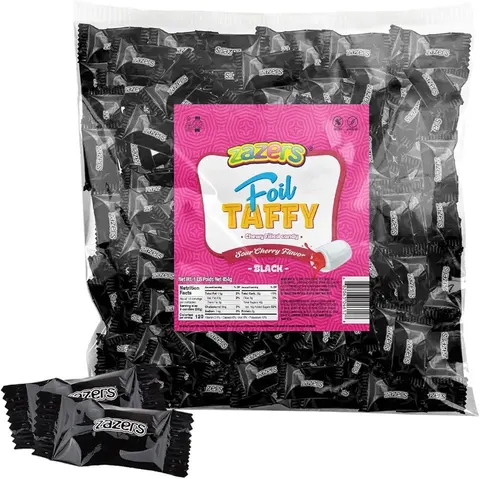 Zazers Black Foils Chewy Filled Sweet and Sour Candy